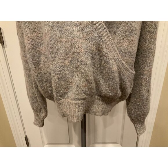 Free People Gray Multicolor W/Deep V-Neck Knit Sweater, Size XS - Picture 3 of 8